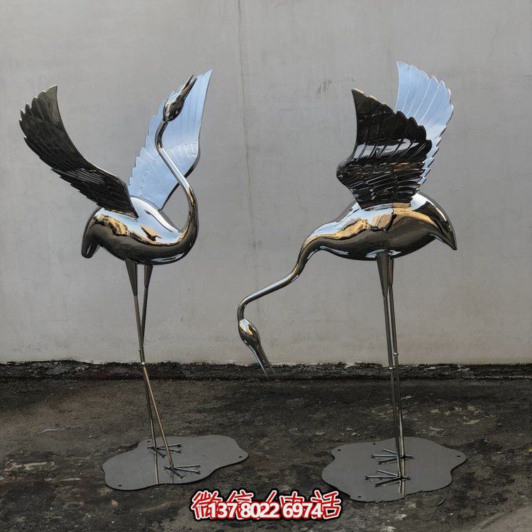 不銹鋼火烈鳥(niǎo)鏡面戶外公園裝飾