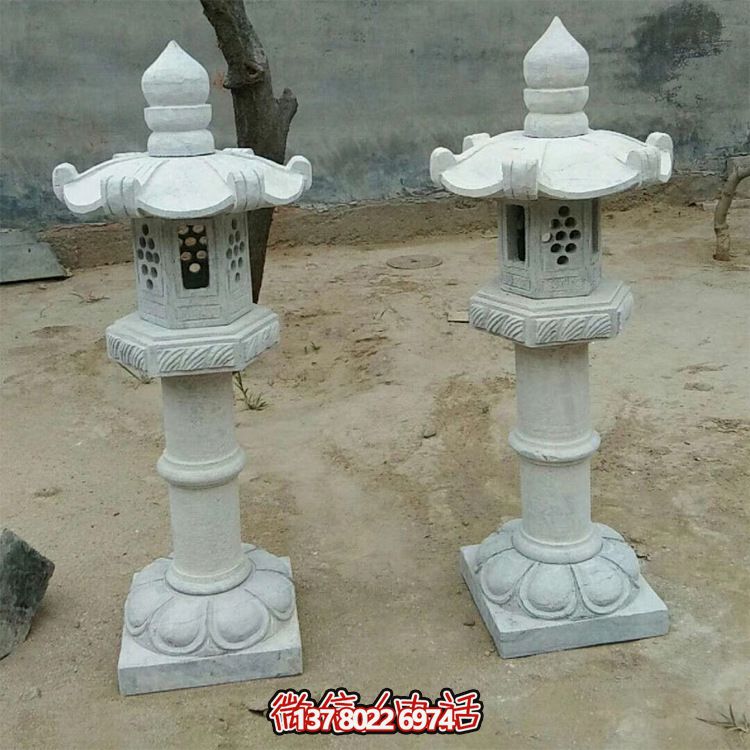 太陽(yáng)能仿古中式大理石石燈，點(diǎn)亮你的花園