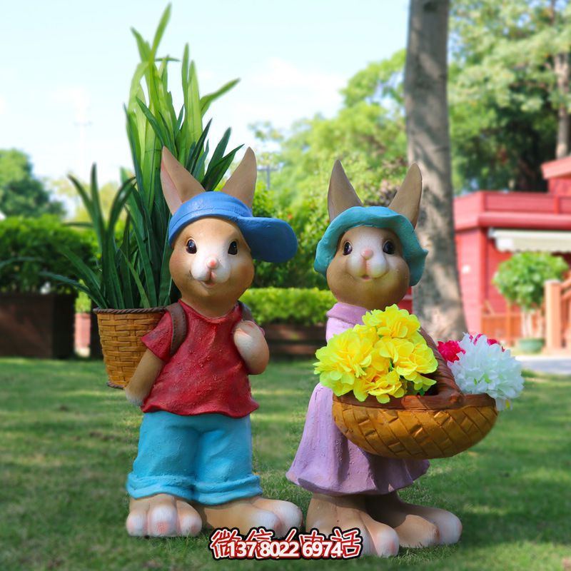 玻璃鋼兔子雕塑，只有可愛而不失大氣！