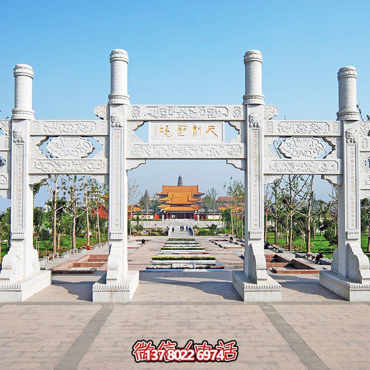 精美大理石石雕多門牌坊雕塑，讓你領略大理景區的精彩