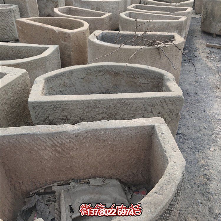 經典老石雕，精美大理石槽，美化園林景觀