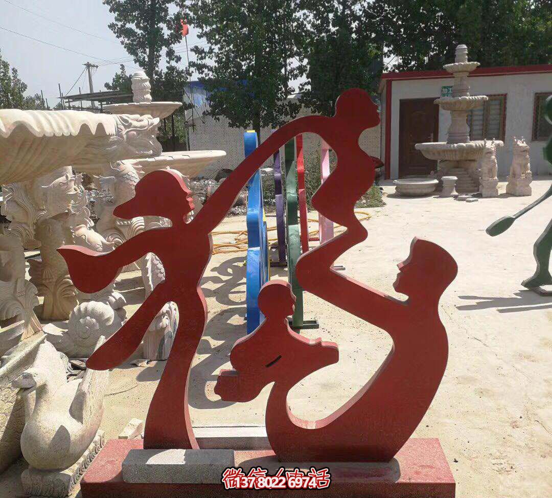 不銹鋼創意福字雕塑，點亮公園里的每一個角落