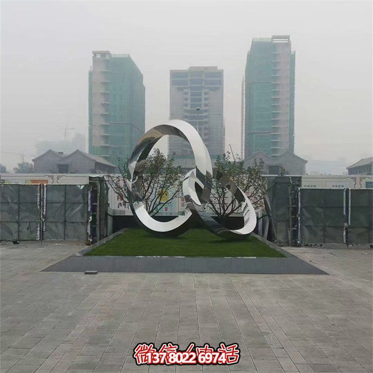 不銹鋼幾何園林擺件圓環(huán)