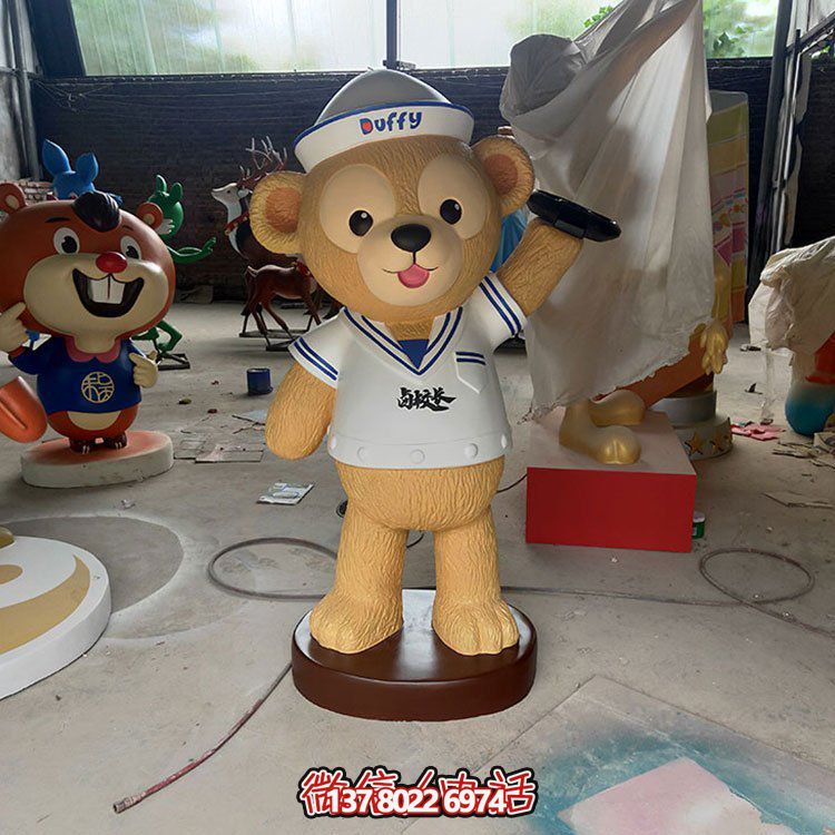 玻璃鋼卡通熊雕塑，點(diǎn)綴戶(hù)外園林景觀(guān)