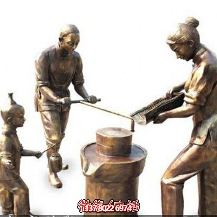 仿古銅玻璃鋼園林景觀(guān)人物民俗城市街道裝飾