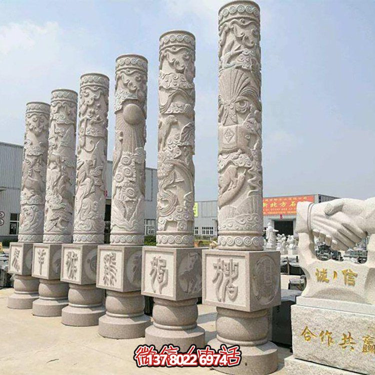 大理石石雕龍柱，給你家戶(hù)外廣場(chǎng)帶來(lái)全新的裝飾效果