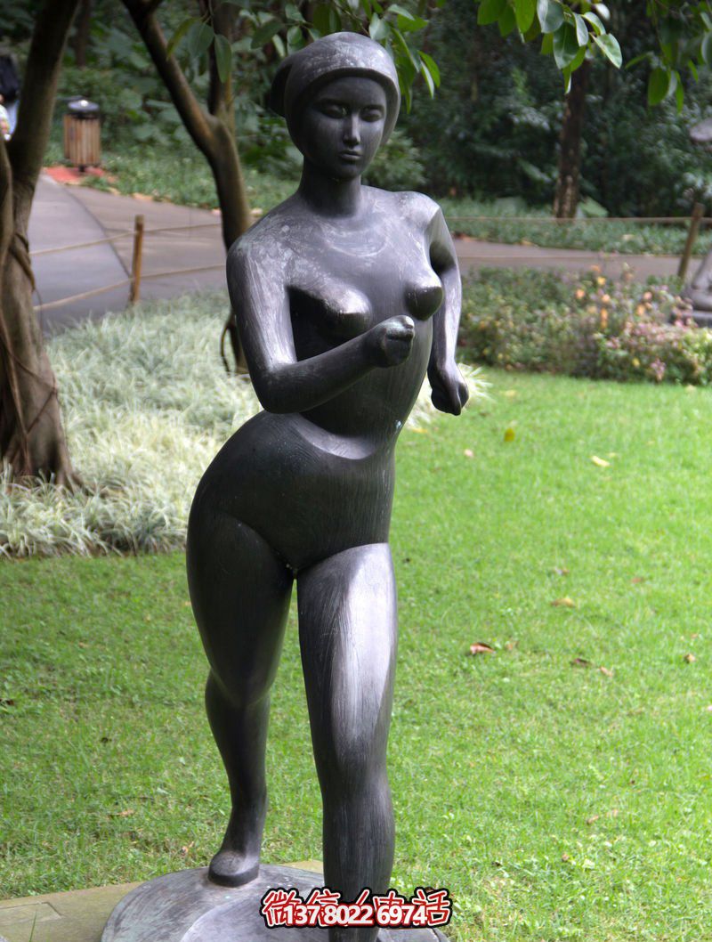 玻璃鋼仿銅雕塑，裝飾公園精彩競走運(yùn)動(dòng)