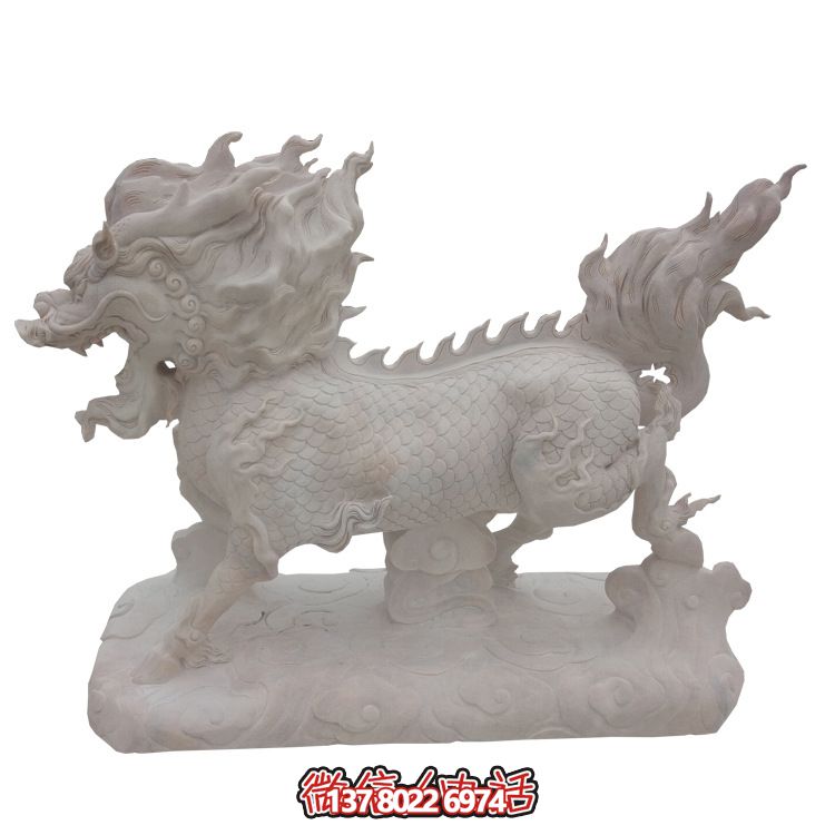 傳承漢白玉石雕麒麟雕塑，美化景區戶外環境