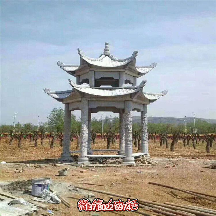 雙層雕塑涼亭，為景區、園林、戶外環境提供視覺美感