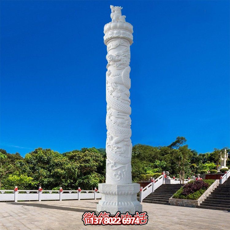 故宮景區(qū)門(mén)口大型石頭石雕龍柱擺件
