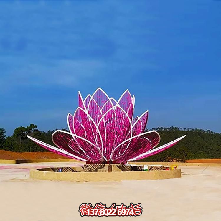 戶外廣場不銹鋼創意景觀蓮花雕塑