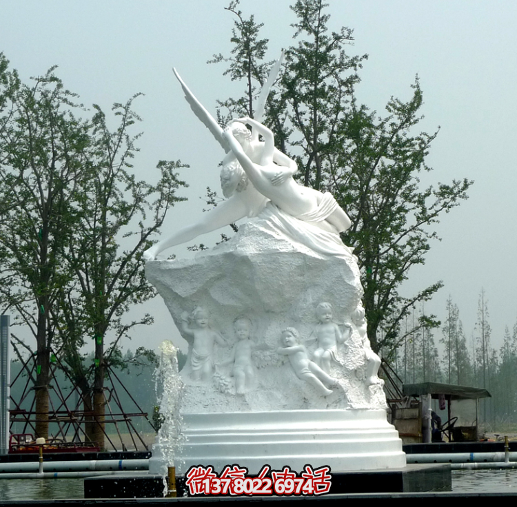 漢白玉大理石噴泉西方人物創(chuàng)意景觀(guān)