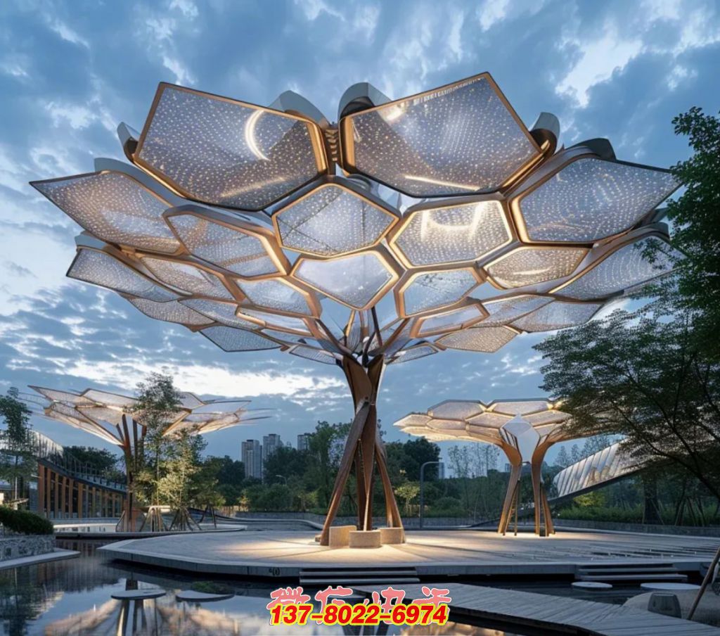 星芒翠蓋 —— 不銹鋼構繪就的戶外生態(tài)景觀巨樹
